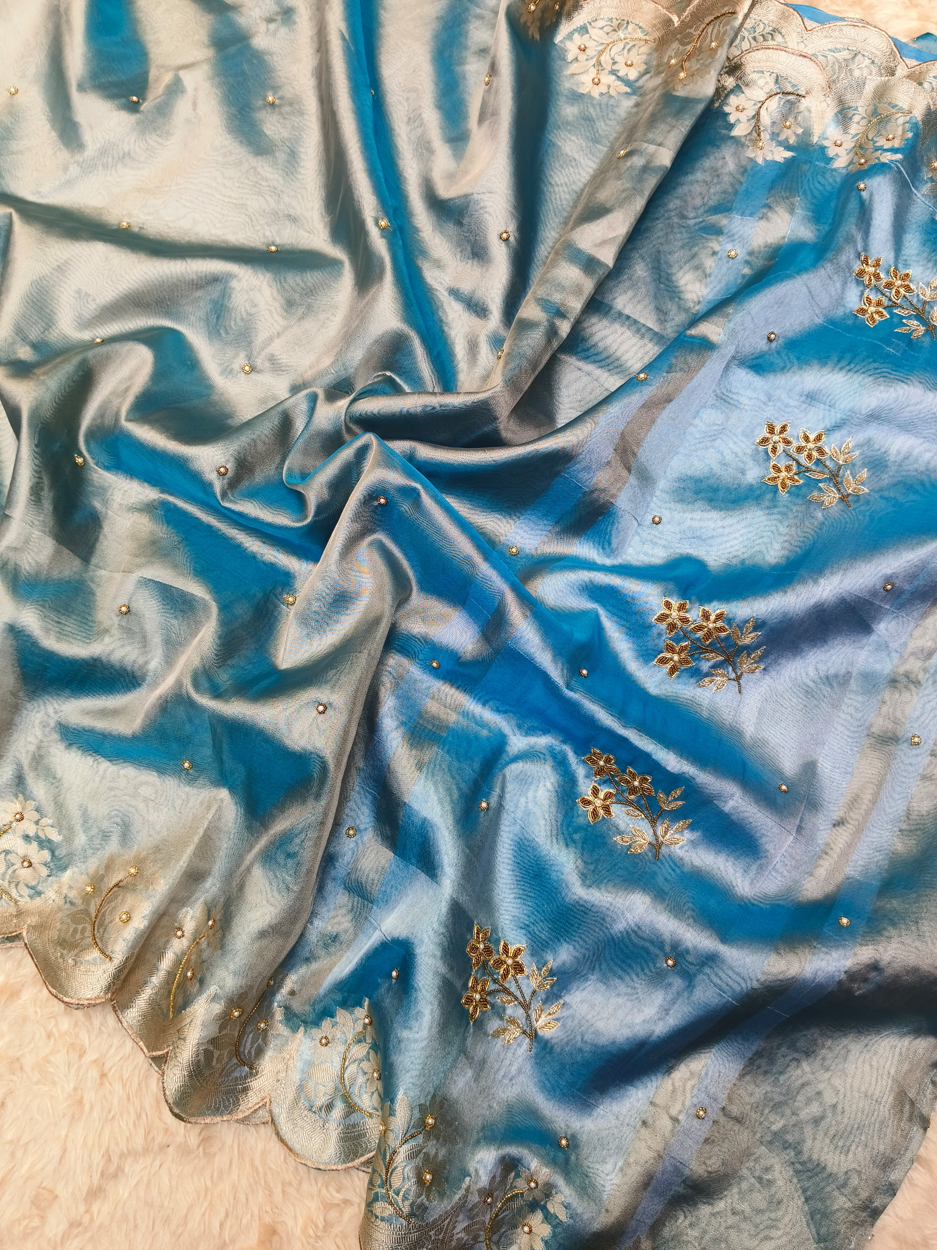 TISSUE HANDWORK SAREES