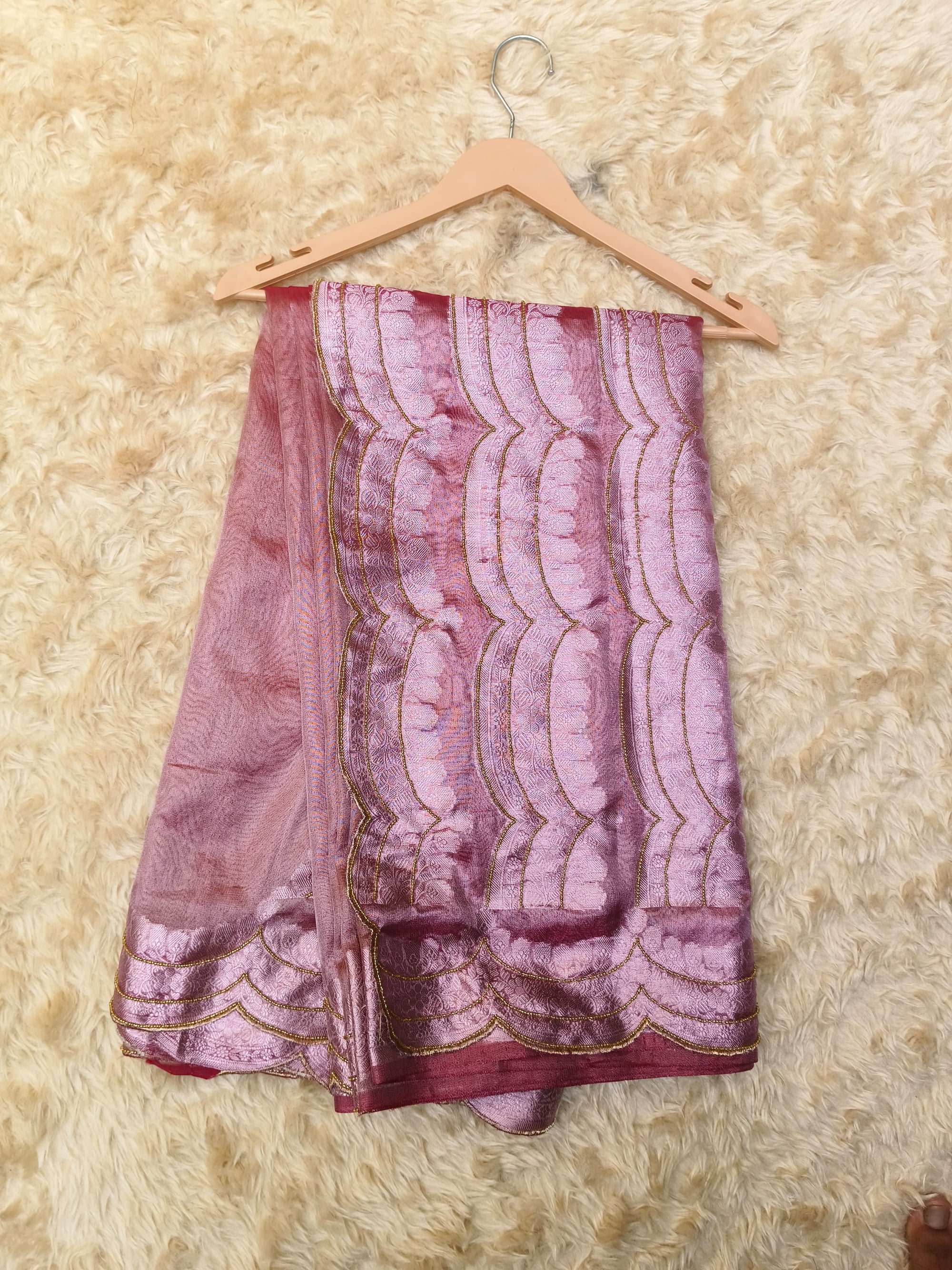 TISSUE HANDWORK EMBROIDERED SAREE