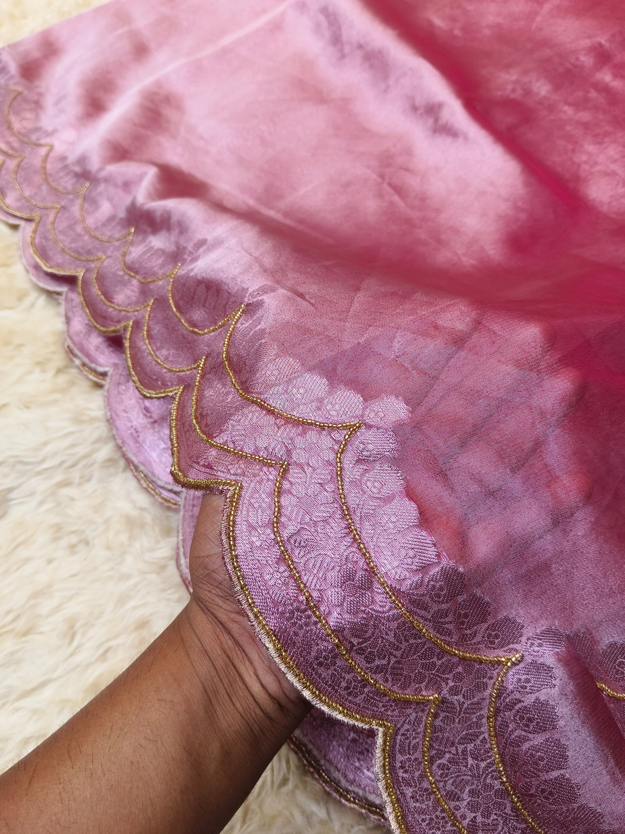 TISSUE HANDWORK EMBROIDERED SAREE