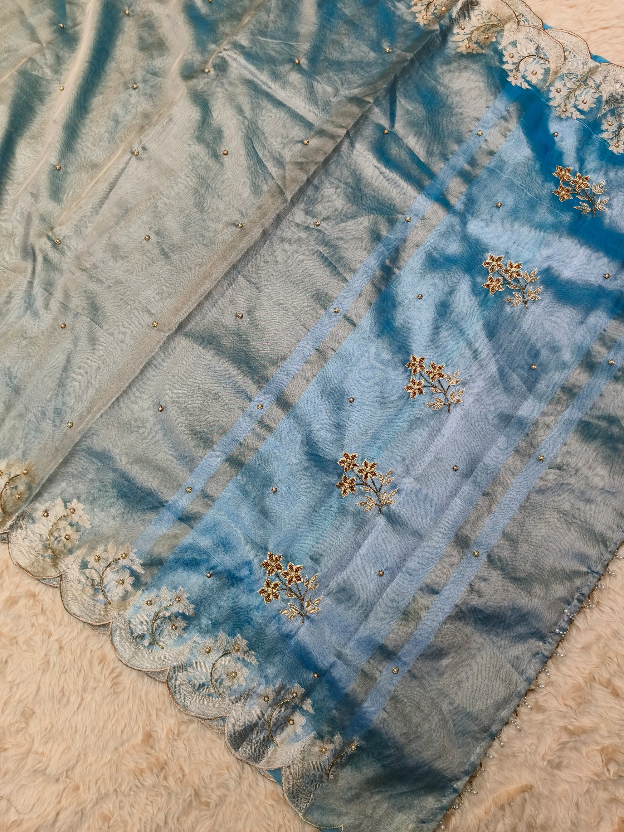 TISSUE HANDWORK EMBROIDERED SAREE