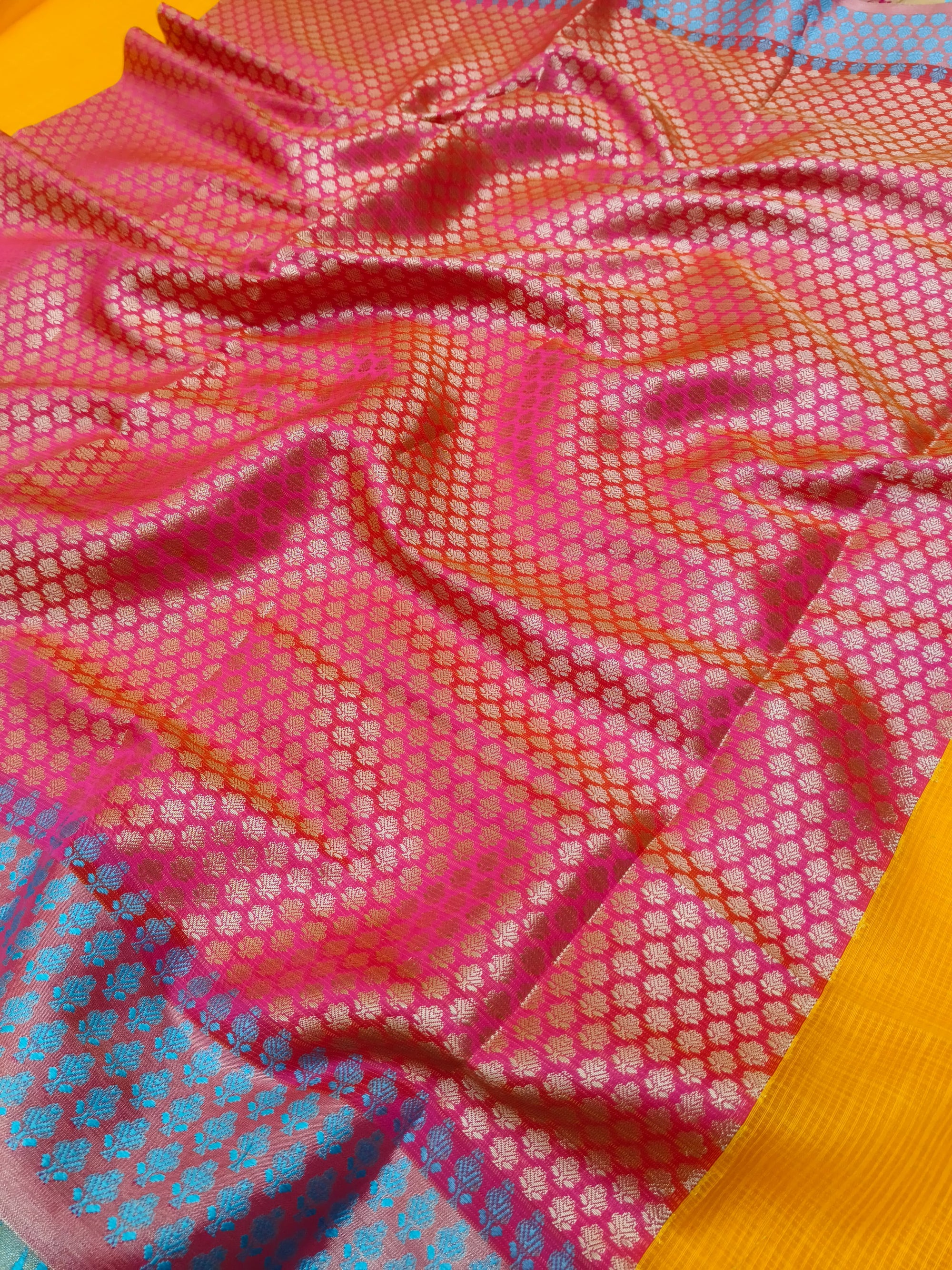 KOTA CHECK TEMPLE BORDER SAREE