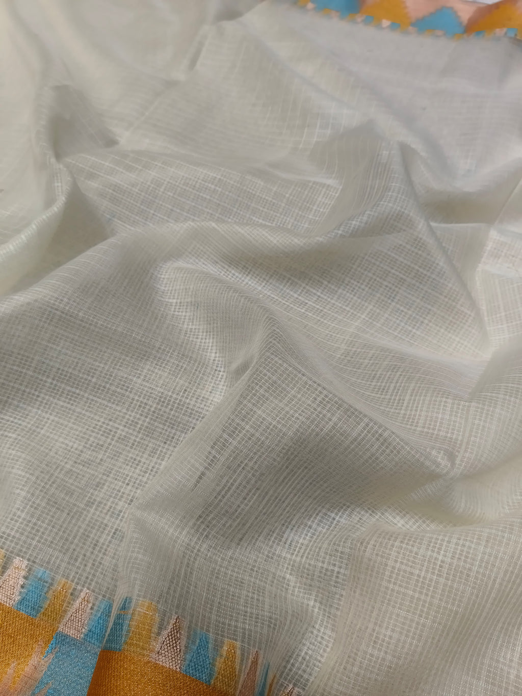 KOTA CHECK TEMPLE BORDER SAREE