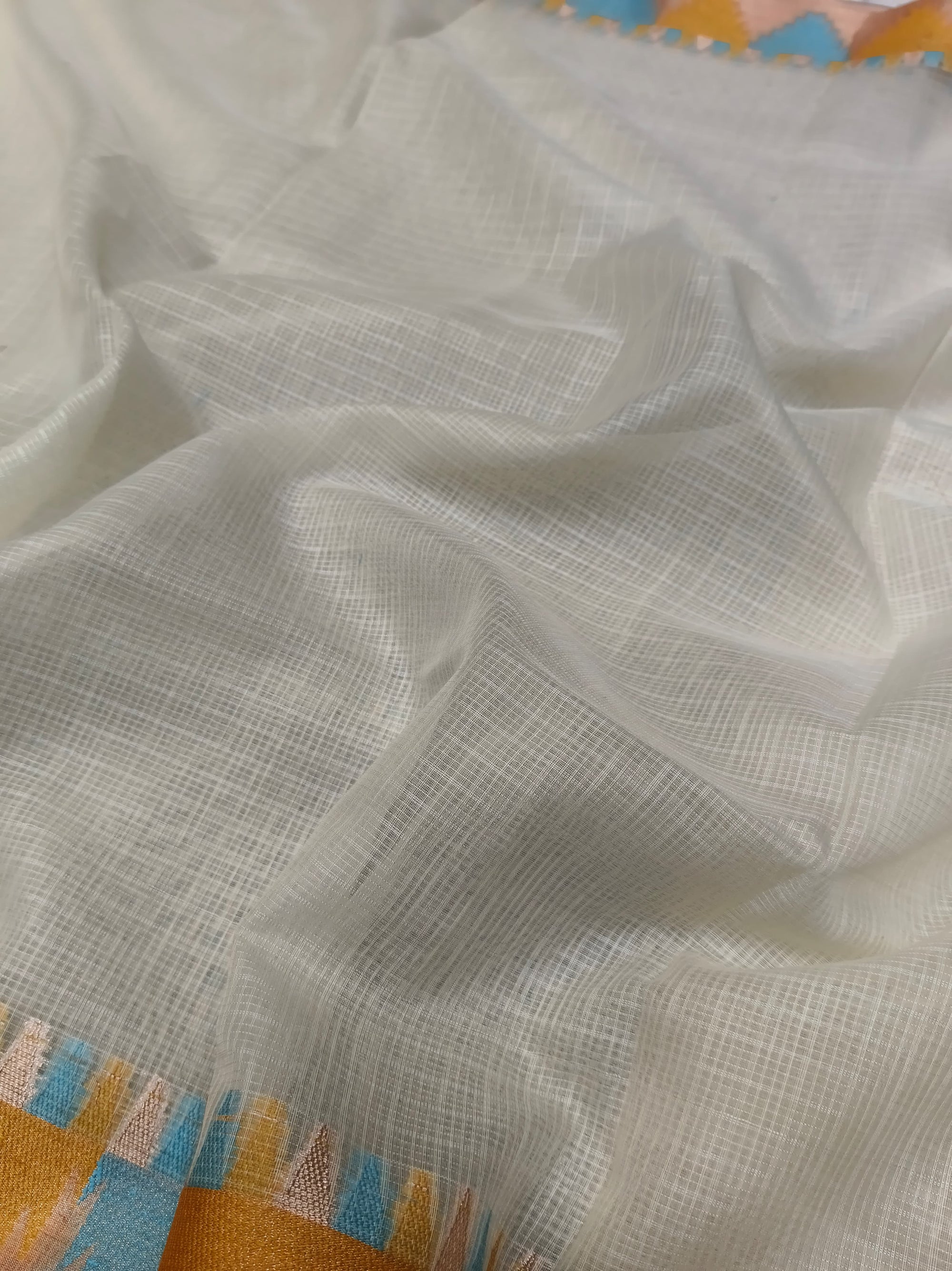 KOTA CHECK TEMPLE BORDER SAREE