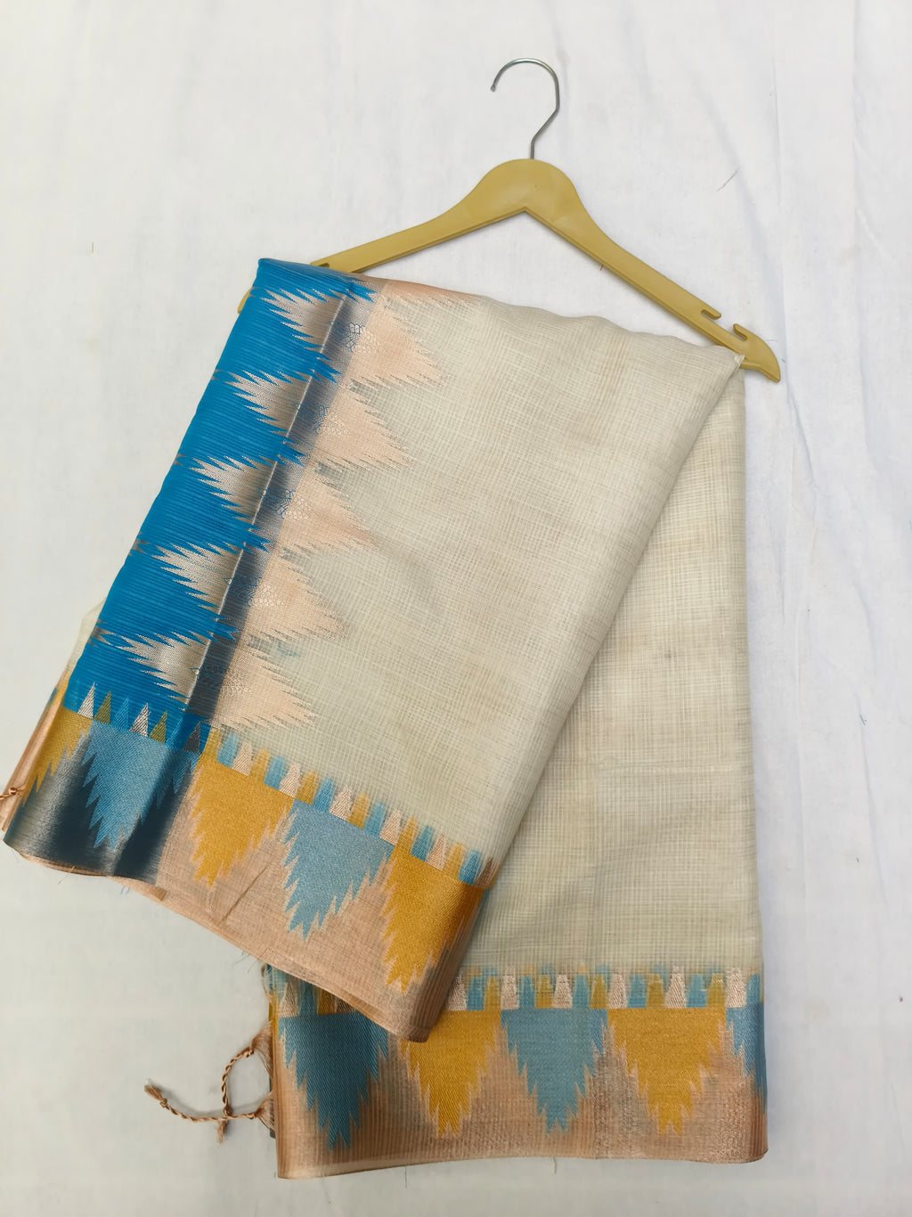 KOTA CHECK TEMPLE BORDER SAREE