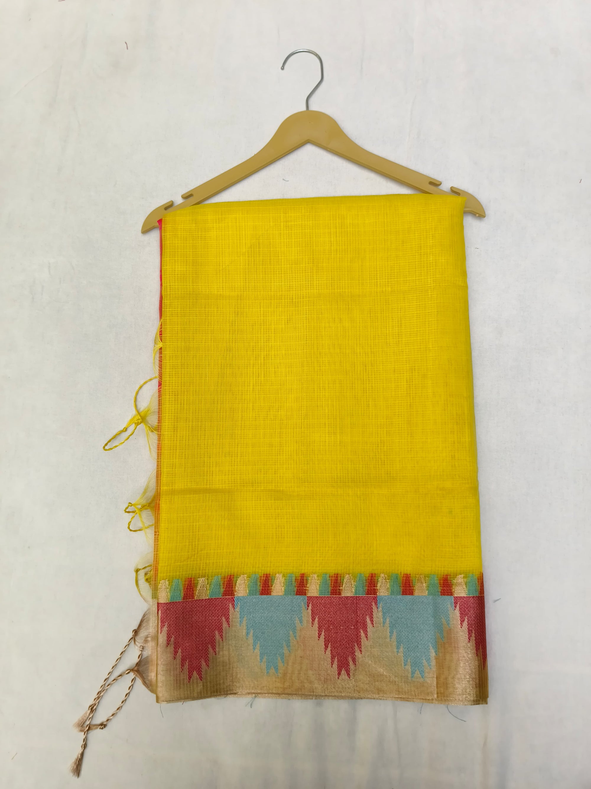 KOTA CHECK TEMPLE BORDER SAREE