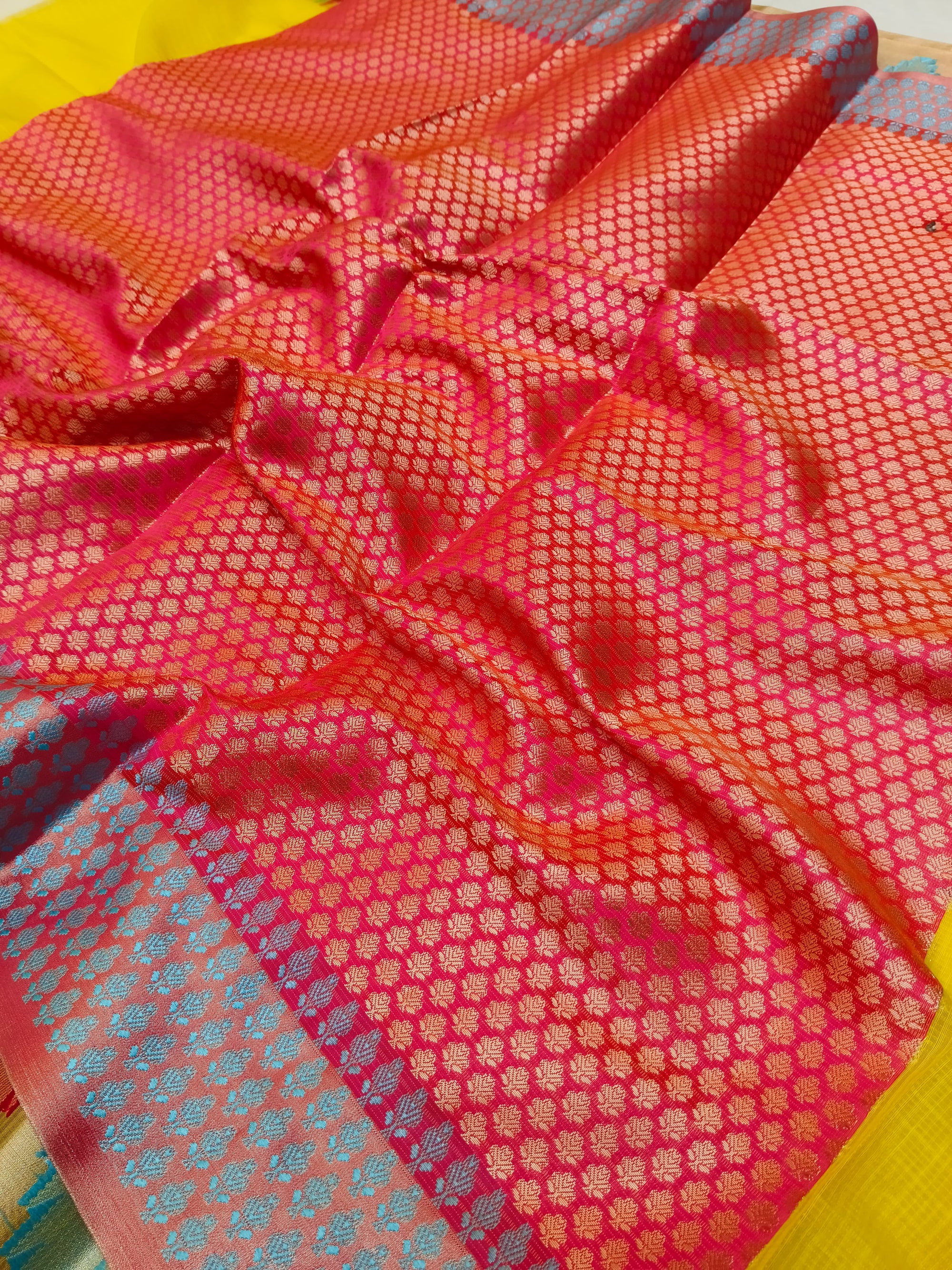 KOTA CHECK TEMPLE BORDER SAREE