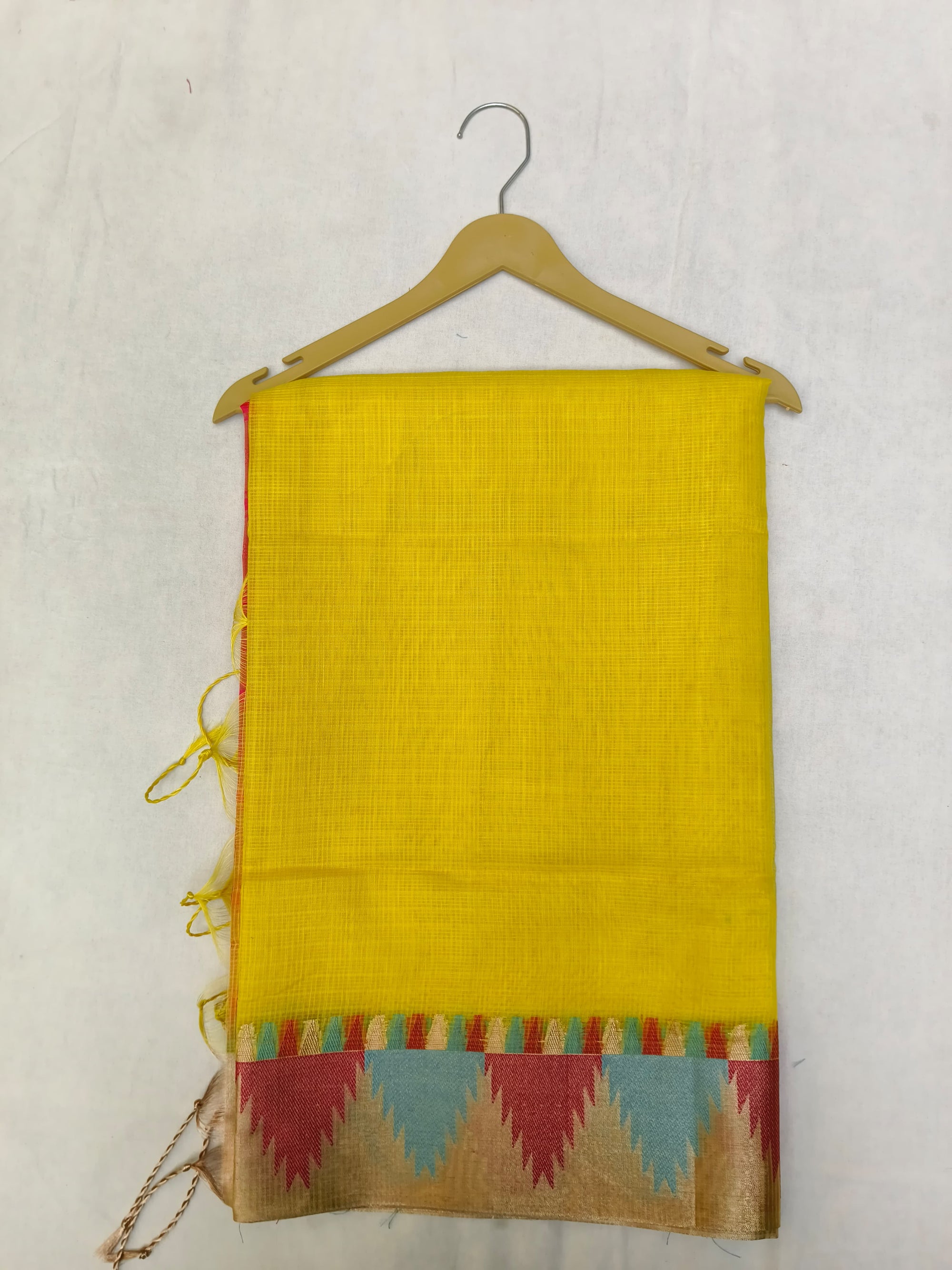 KOTA CHECK TEMPLE BORDER SAREE