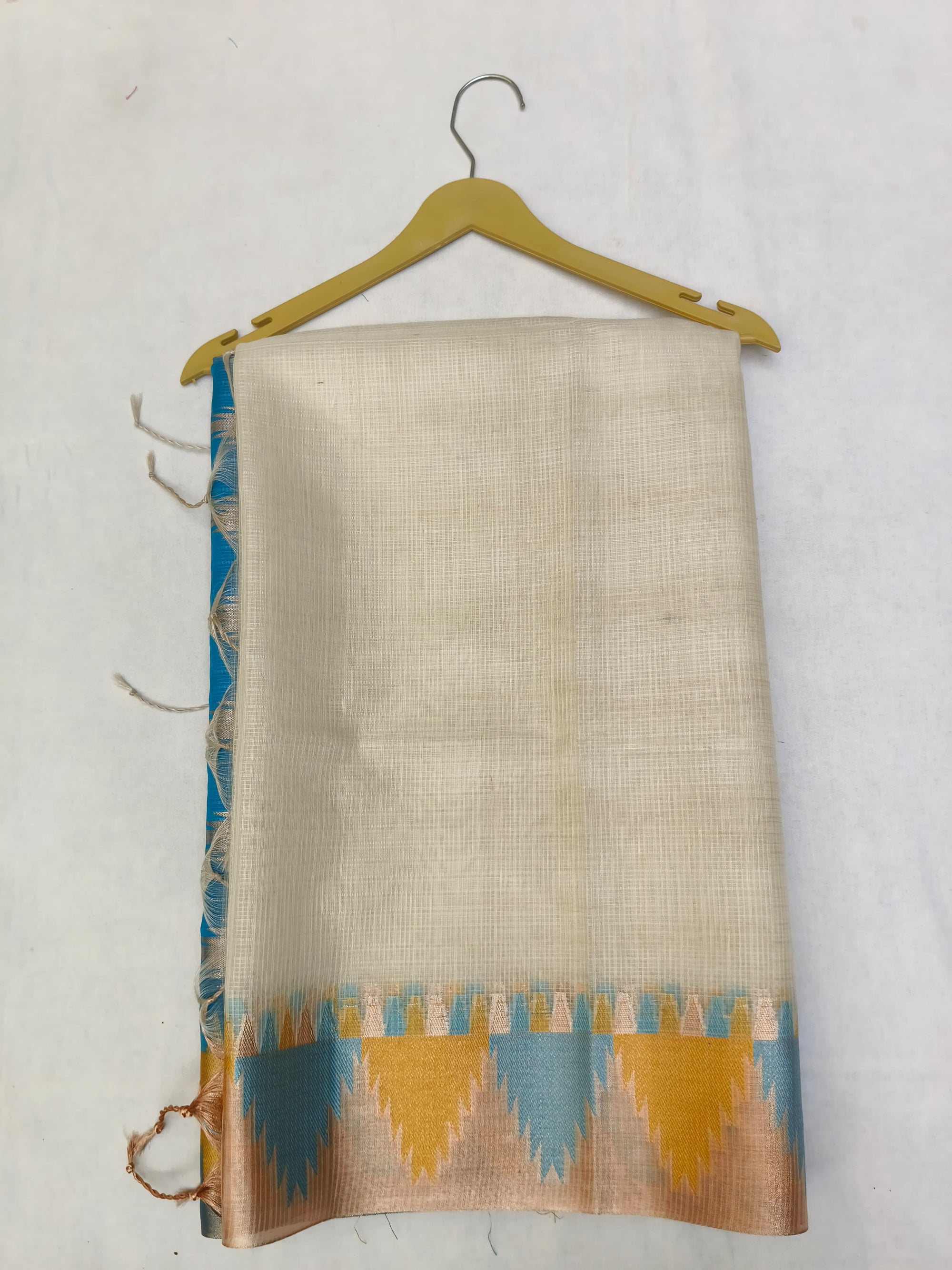 KOTA CHECK TEMPLE BORDER SAREE